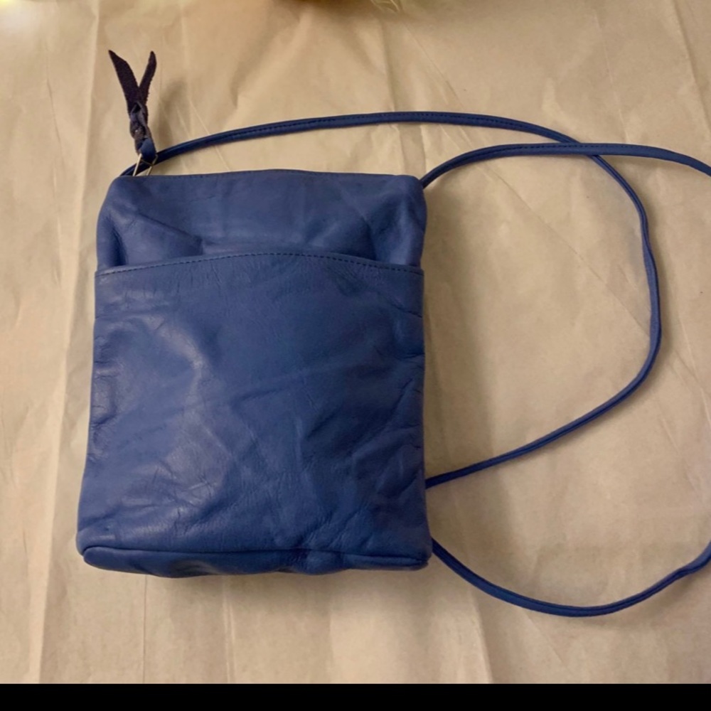 Cute SAS Authentic Leather blue Crossbody Purse